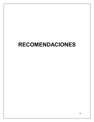 29 
RECOMENDACIONES 
 