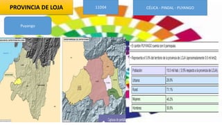 PROVINCIA DE LOJA 11D04 CÉLICA - PINDAL - PUYANGO
Puyango
 