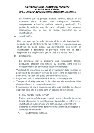 Pasos para elaborar un Proyecto | PDF
