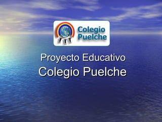 Proyecto EducativoProyecto Educativo
Colegio PuelcheColegio Puelche
 
