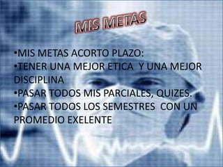 MIS METAS MIS METAS ACORTO PLAZO: