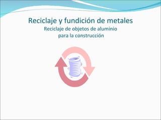 Reciclaje y fundición de metales Reciclaje de objetos de aluminio  para la construcción 