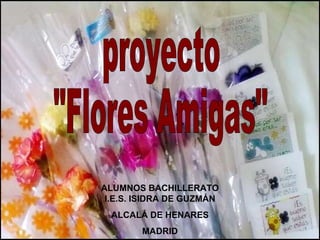 proyecto  &quot;Flores Amigas&quot; ALUMNOS BACHILLERATO I.E.S. ISIDRA DE GUZMÁN ALCALÁ DE HENARES MADRID 