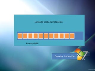 Llevando acabo la instalación




Proceso 80%




                           Cancelar Instalación
 