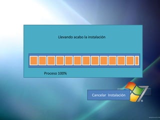 Llevando acabo la instalación




Proceso 100%




                           Cancelar Instalación
 