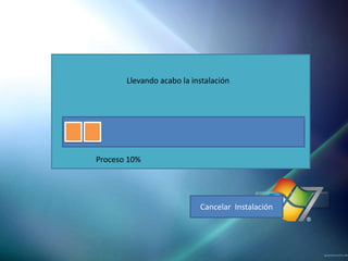 Llevando acabo la instalación




Proceso 10%




                           Cancelar Instalación
 