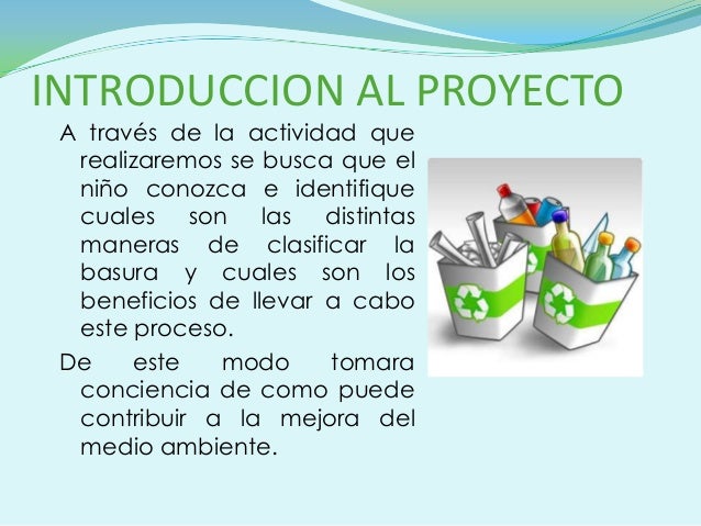 Introduccion De Un Proyecto Sobre El Medio Ambiente