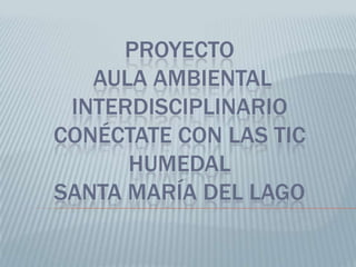 PROYECTO
AULA AMBIENTAL
INTERDISCIPLINARIO
CONÉCTATE CON LAS TIC
HUMEDAL
SANTA MARÍA DEL LAGO
 