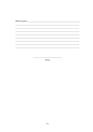 Observaciones:________________________________________________________
____________________________________________________________________
____________________________________________________________________
____________________________________________________________________
____________________________________________________________________
____________________________________________________________________
____________________________________________________________________
____________________________________________________________________
____________________________________________________________________
_______________________________
Firma.
251
 