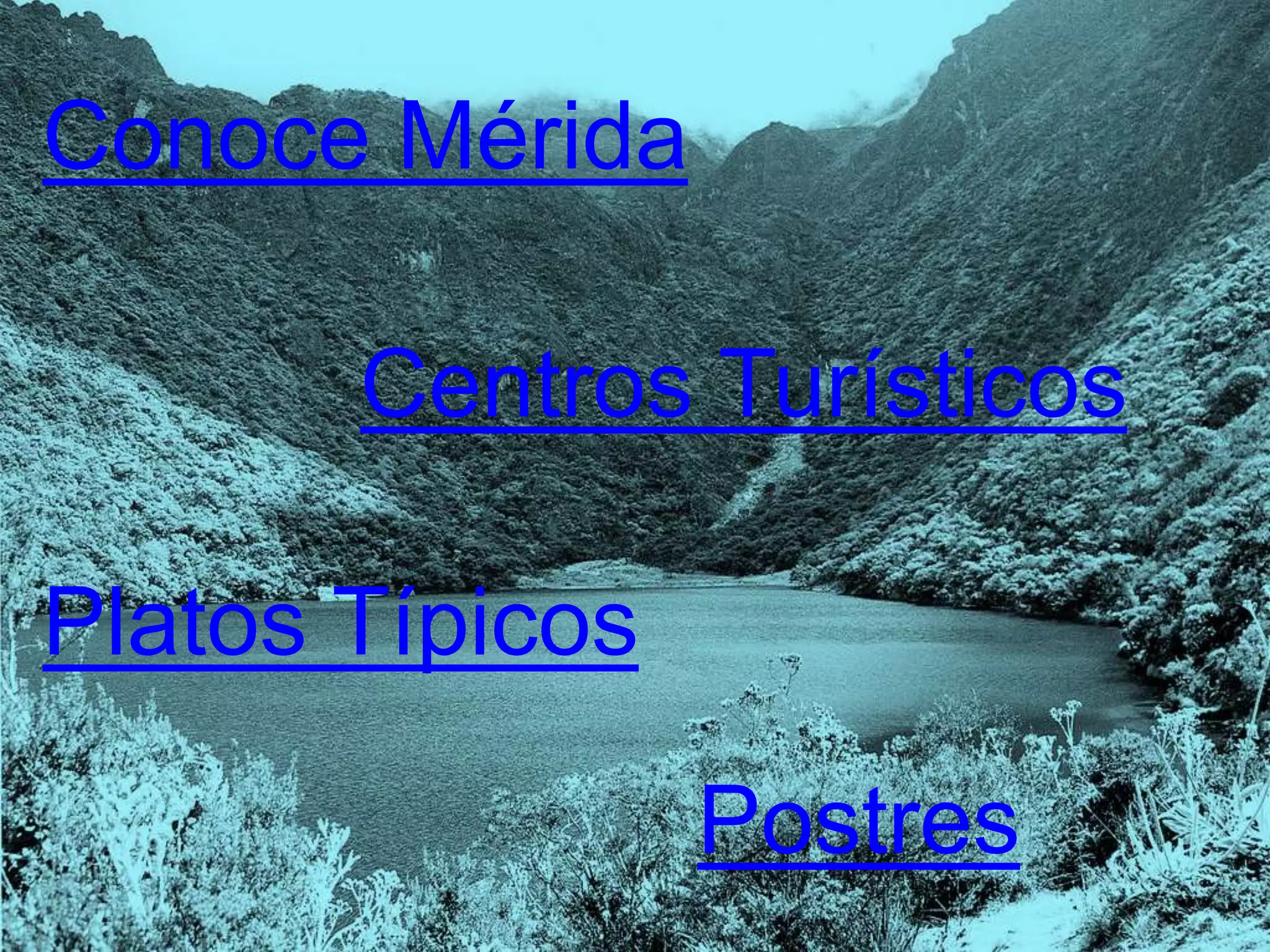 Centros Turísticos
Conoce Mérida
Platos Típicos
Postres