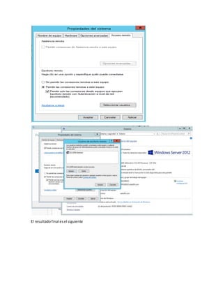 El resultadofinal esel siguiente
 