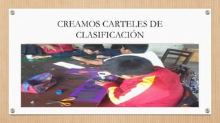 CREAMOS CARTELES DE
CLASIFICACIÓN
 
