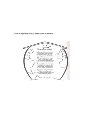3- Lee el siguiente texto y luego pinta el planeta. 
 