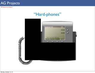 AG Projects
SIP Infrastructure Experts

“Hard-phones”

Monday, October 14, 13

 