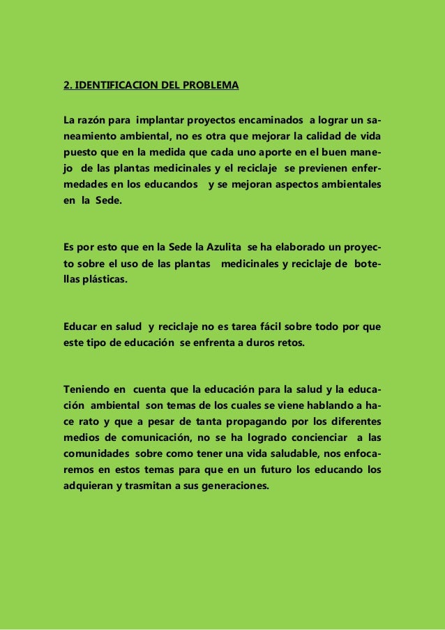 PRIMER PLANTEAMIENTO DEL PROYECTO PLANTAS MEDICINALES PRIMER PLANTEAMIENTO DEL PROYECTO PLANTAS MEDICINALES