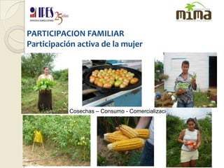 PARTICIPACION FAMILIARParticipación activa de la mujerCosechas – Consumo - Comercialización