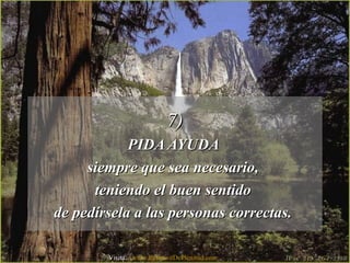 7)7)
PIDA AYUDAPIDA AYUDA
siempre que sea necesario,siempre que sea necesario,
teniendo el buen sentidoteniendo el buen sentido
de pedírsela a las personas correctas.de pedírsela a las personas correctas.
Visita: www.RenuevoDePlenitud.com
 