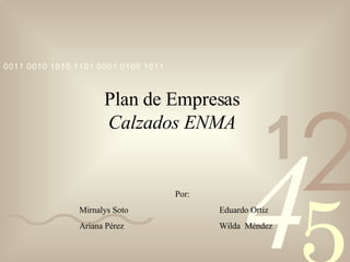 Plan de Empresas Calzados ENMA Por: Mirnalys Soto Eduardo Ortiz Ariana Pérez Wilda  Méndez 