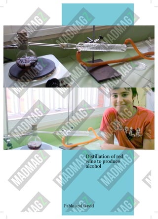 Distillation of red
wine to produce
alcohol
Pablo and David
 