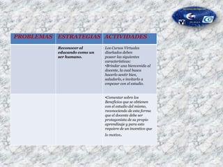 Dar énfasis a los contenidos de las materias, en cuanto se refiere a las nuevas tecnologías, al mercado globalizado y a las necesidades del estudiante.