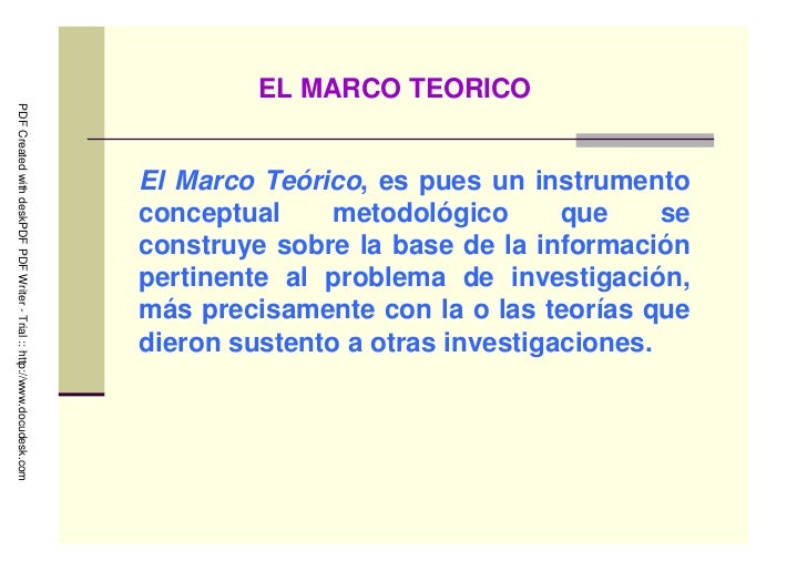 Ejemplo De Marco Teorico De Un Proyecto De Investigacion