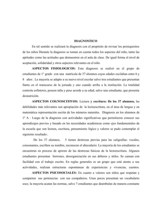 Tal Adapto Proyecto primer grado | DOC