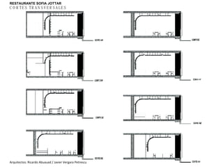 Arquitectos: Ricardo Abuauad / Javier Vergara Petrescu RESTAURANT SOFIA JOTTAR CORTES TRANSVERSALES RESTAURANTE SOFIA JOTTAR 
