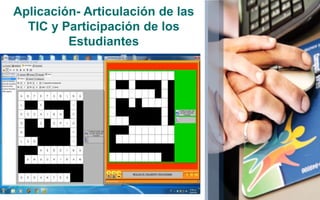 Aplicación- Articulación de las 
TIC y Participación de los 
Estudiantes 
 