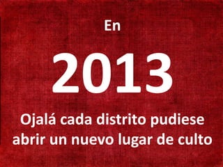 En
• 190 mil habitantes




           2013
• Não existe presença
  adventista

• Adventistas só
  cruzando a fronteira

• Aprender língua Turca
  Ojalá cada distrito pudiese
 abrir un nuevo lugar de culto
 