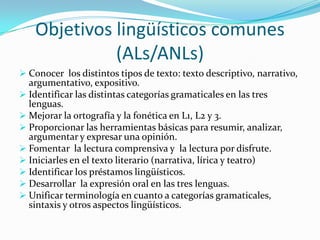 Cualificación del profesorado implicado en el proyecto: CAL y THAT’S ENGLISH