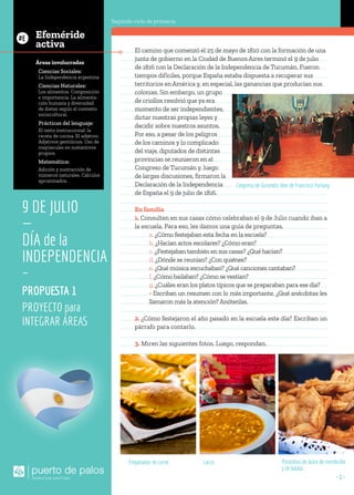 • 1 •
9 DE JULIO
—
DÍA de la
INDEPENDENCIA
–
PROPUESTA 1
PROYECTO para
INTEGRAR ÁREAS
Efeméride
activa
#E
El camino que co...