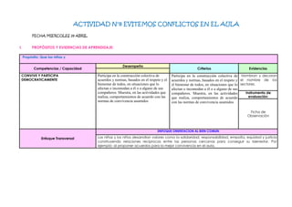 proyecto normas de convivencia en el aula y casa | DOCX