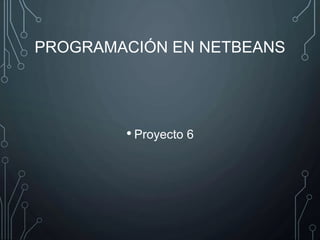 PROGRAMACIÓN EN NETBEANS 
• Proyecto 6 
 