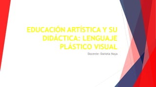 EDUCACIÓN ARTÍSTICA Y SU
DIDÁCTICA: LENGUAJE
PLÁSTICO VISUAL
Docente: Daniela Naya
 