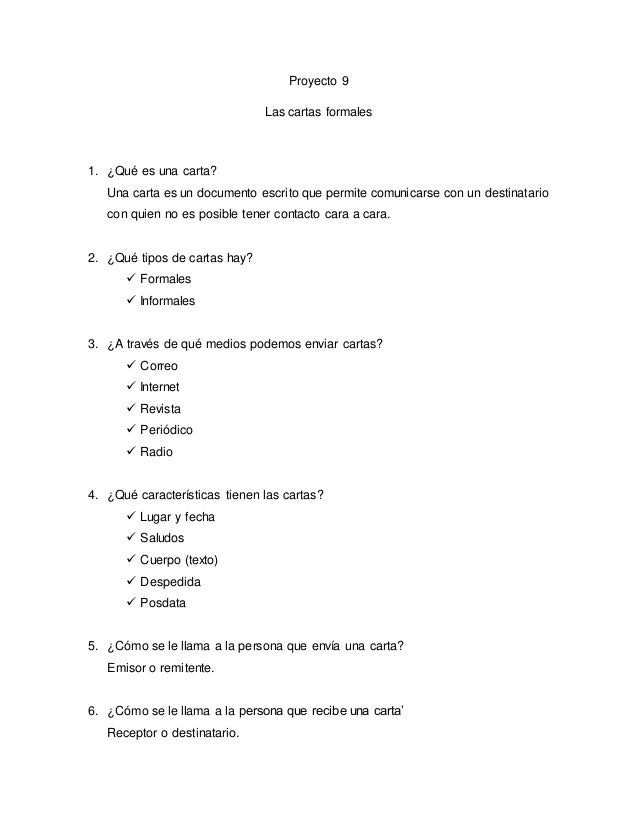como hacer una carta formal