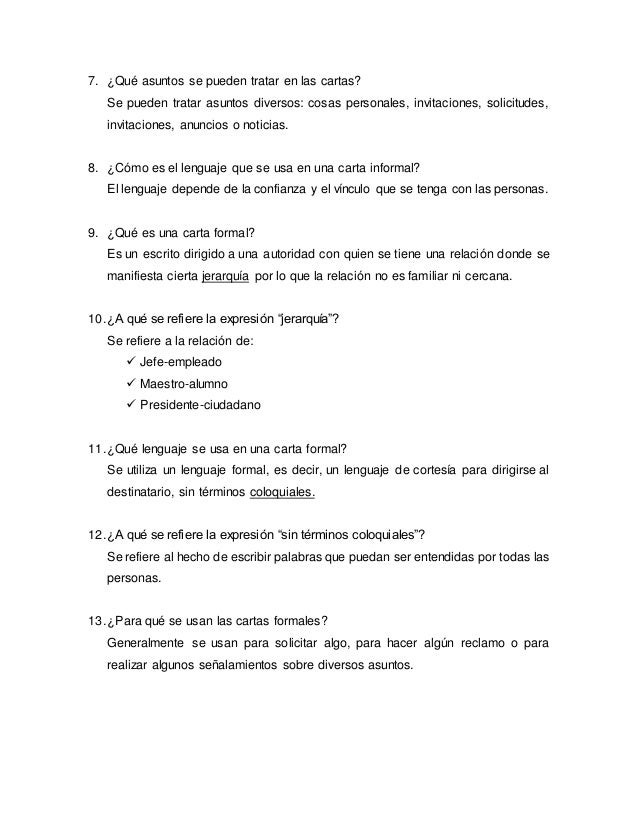 como hacer una carta formal