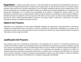 proyecto aprendizaje de 3er grado para la enseñanza | PDF