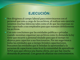 Programa por formación.PROYECTOCOMPETITIVIDAD ARCHIVISTICA 