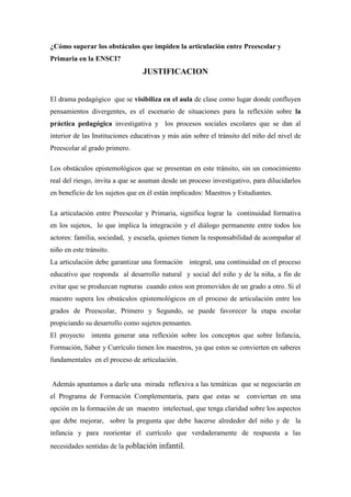 Proyecto articulación