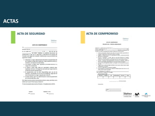 ACTAS
ACTA DE SEGURIDAD ACTA DE COMPROMISO
 