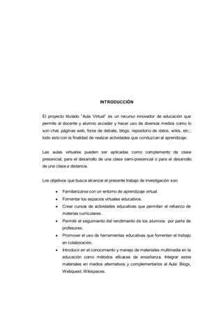 Proyecto aula virtual | PDF
