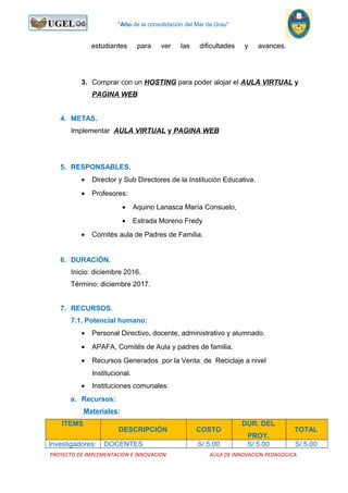 Proyecto aula virtual aip akira kato | DOC
