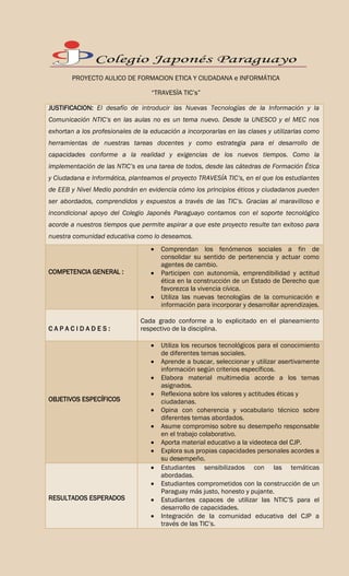 Proyecto ulico Traves a TIC s PDF