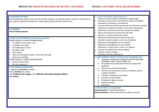 PROYECTO: PEQUEÑA HISTORIA DE MI VIDA: ASÍ SOMOS FECHA: 6 OCTUBRE- FINAL DE DICIEMBRE
1.BUSCAMOS UN TEMA:
Hay diversidad d...