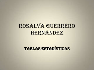 Rosalva Guerrero
   Hernández

 TABLAS ESTADÍSTICAS
 