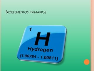 BIOELEMENTOS PRIMARIOS

 