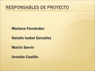 Mariana Fernández Natalia Isabel González Martín Servín Arnaldo Castillo 