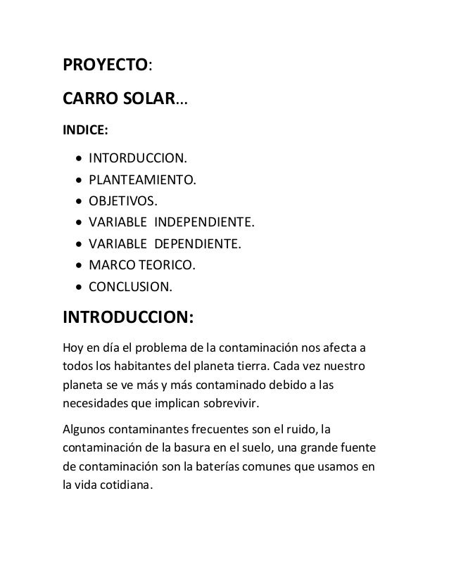 Planteamiento del problema de un coche electrico