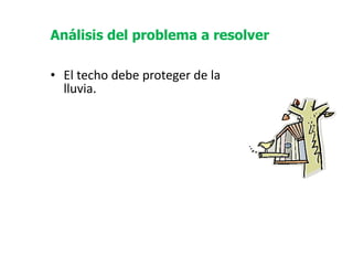   El techo debe proteger de la lluvia. Análisis del problema a resolver 