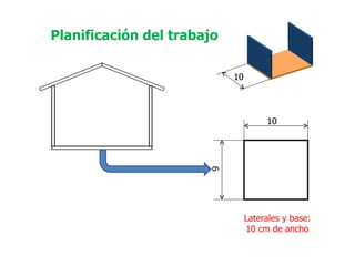 Planificación del trabajo Laterales y base: 10 cm de ancho 10 10 9 